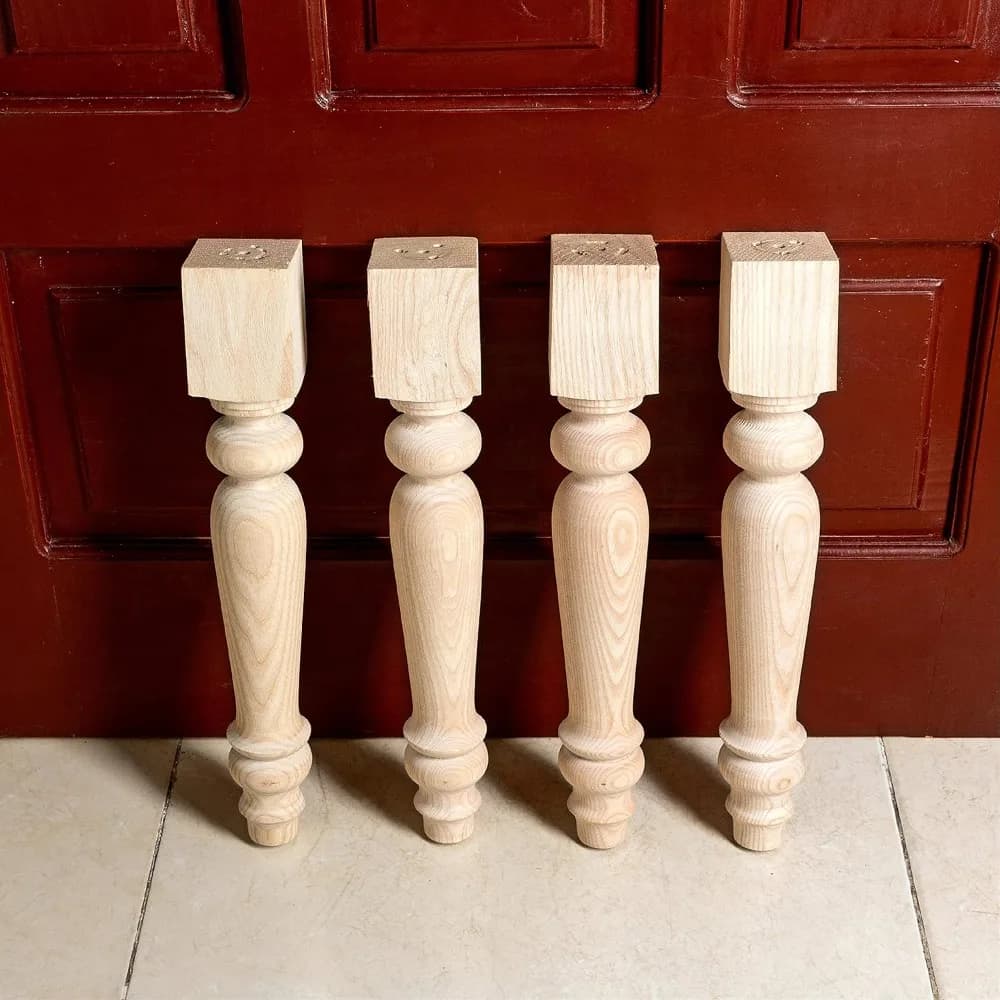 Gambe per tavoli da fattoria, gambe per mobili Set di 4 mobili in legno non finiti Gambe per tavoli da pranzo facili da dipingere Qualsiasi colore che vuoi