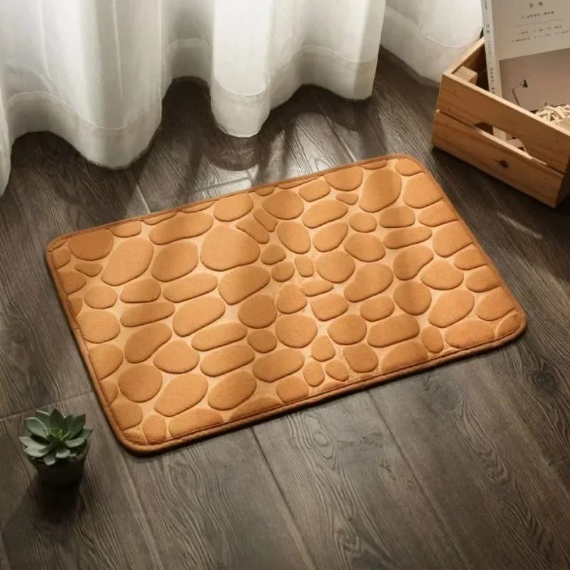 Tappetino da bagno assorbente antiscivolo per bagno Tappetino in rilievo con ciottoli Tappeto da pavimento Doccia Zerbino Memory Foam Tappetino in ciottoli 40X60CM
