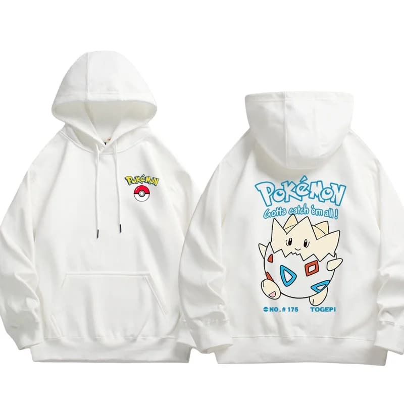 Felpe con cappuccio Anime stampate Pocket Monsters Felpe con cappuccio in puro cotone carino per bambini Abiti da cartone animato Felpe con cappuccio Harajuku per uomo e donna