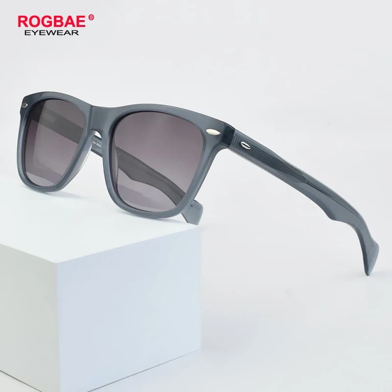 ROGBAE Vintage Acetate polarized Sunglasses Men S8581 High Quality Retro Designer Sun glasses Women Luxury Brand Sunglass UV400