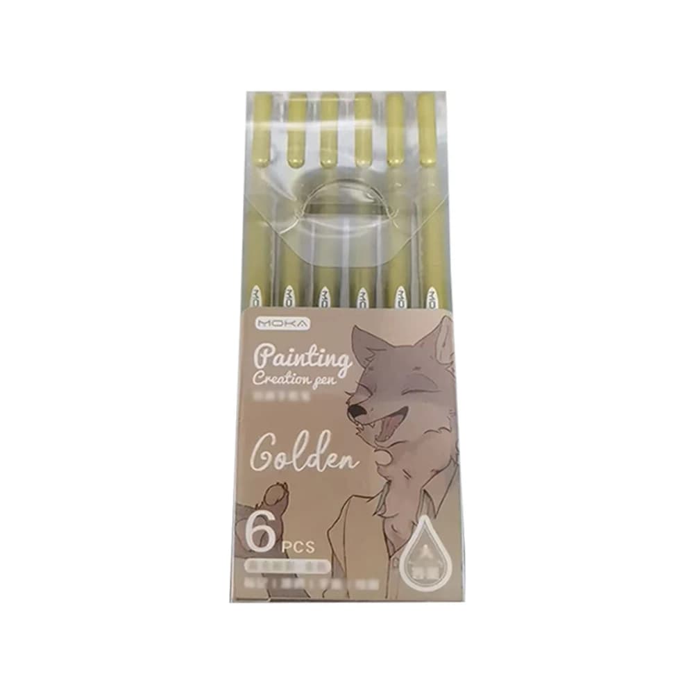 6 pezzi/scatola colore alta bellezza penna a mano pittura a colori gel chiave Mark studente penna neutra materiale scolastico di cancelleria vendita calda