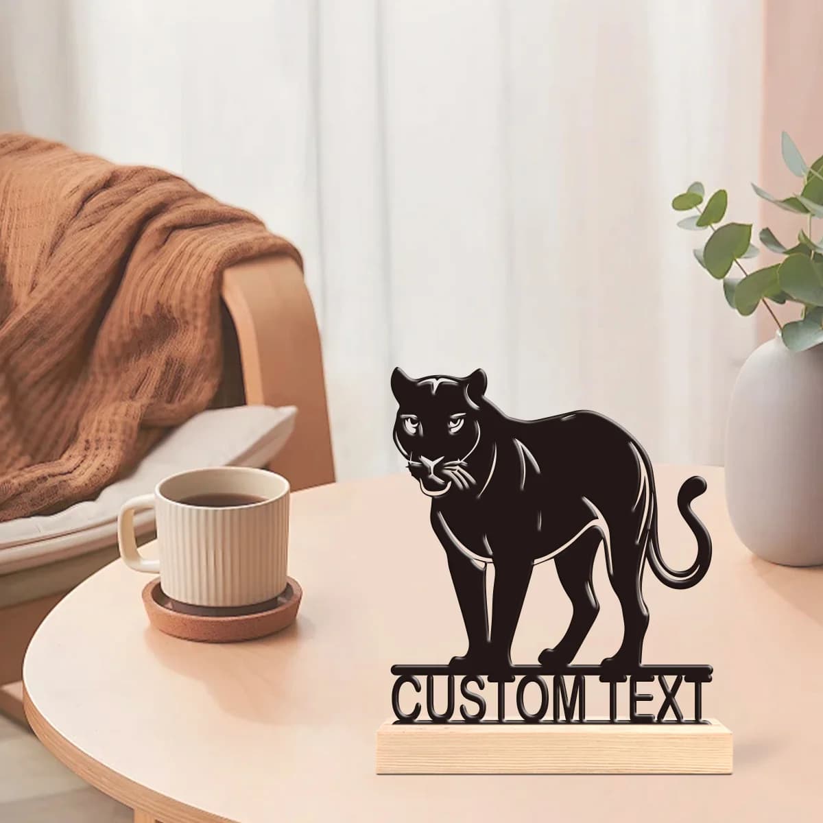 1pc Unique Personalized Metal Statue Ornaments Customizable Name Equipped with Wooden Base Home or Office Decorations