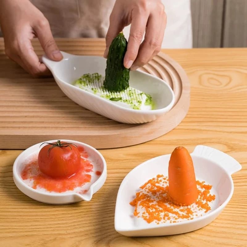 Smerigliatrice in ceramica giapponese Smerigliatrice per alimenti e verdure Smerigliatrice manuale per aglio Utensili da cucina Decorazione della cucina Forniture da cucina