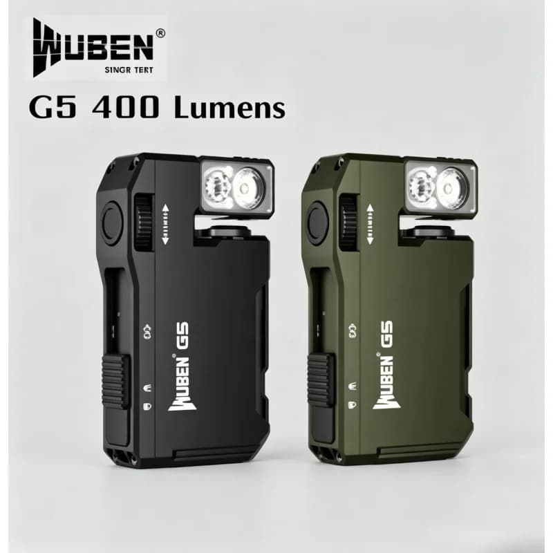 WUBEN G5 Mini Torcia EDC 400LM Luce Tascabile Portatile Impermeabile 180° ° Lampada con Testa Rotante e Coda Magnetica per Uso Esterno