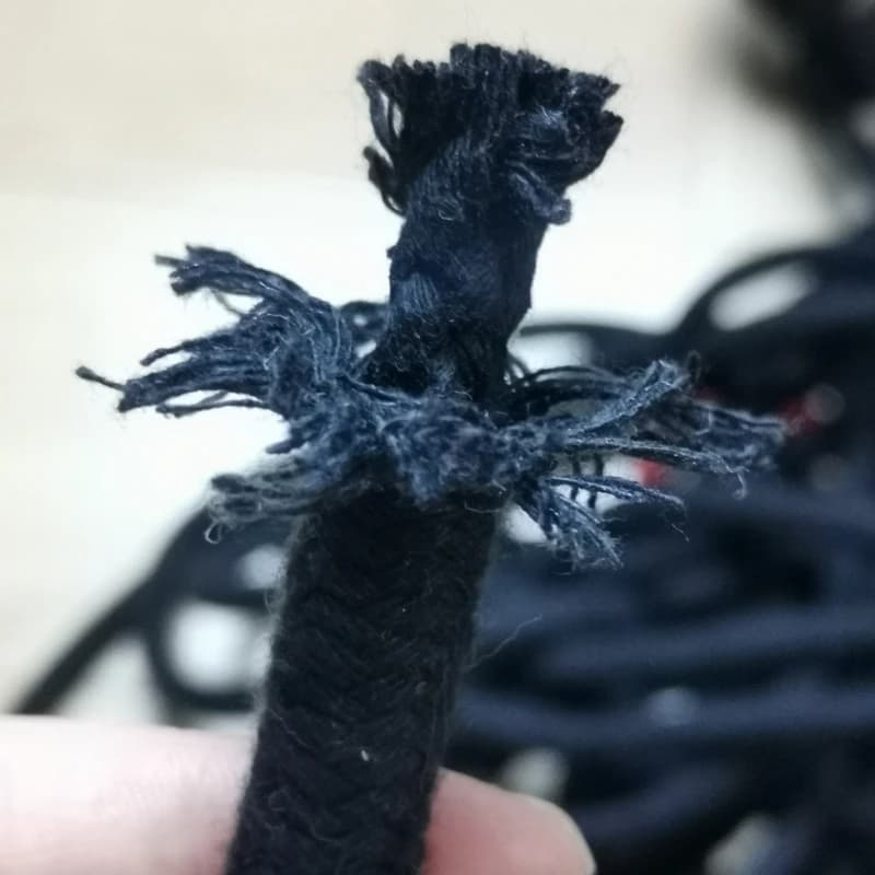Corda monocromatica in cotone per macrame, 10mm, nero, bianco, sbiancato, rotondo, lampada per burro, corda per alcol, 5 metri
