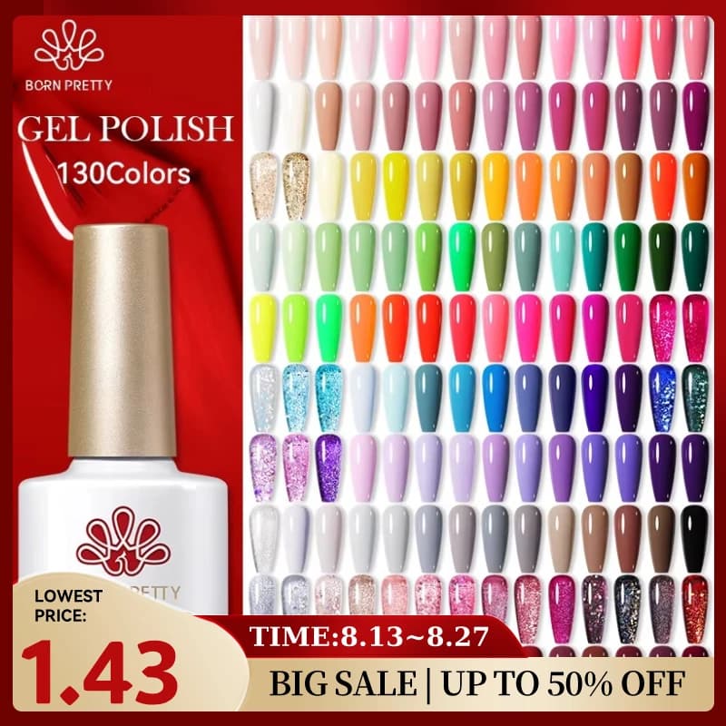 BORN PRETTY 130Colors Nail Gel Polish 10ml Vernis Semi Permanent Nail Art Manicure Soak Off LED UV Gel Nail Polish Nail Supplies
