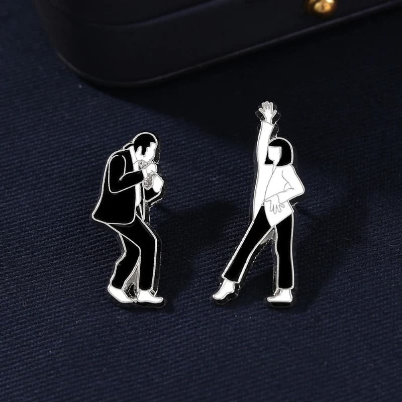 Creative New Style Man and Woman Dance Metal Brooches Unisex Fashion Versatile Badge Pin DIY Clothing Bags Hat T-shirt Accessory