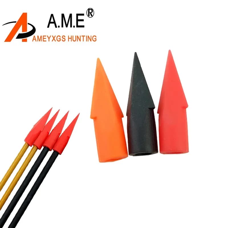 12pcs Archery Rubber Arrowheads for OD 6/8mm Arrow Shaft Soft Safety Broadheads Outdooor Shooting Target Arrow Tips