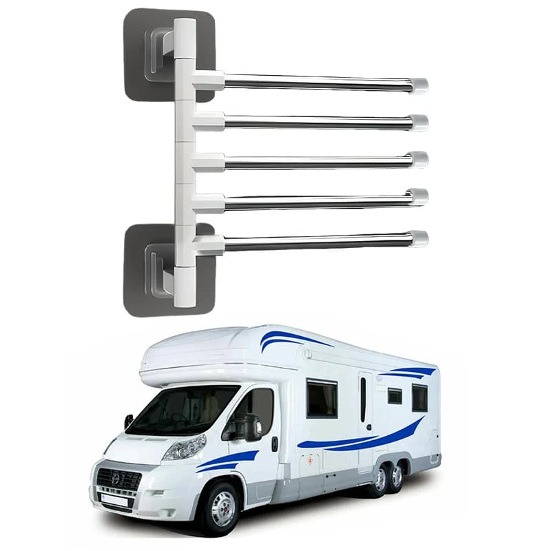 Portasciugamani girevole senza trapano per camper, bagno, montaggio a parete, portasciugamani, portasciugamani, organizer salvaspazio, portaoggetti da bagno