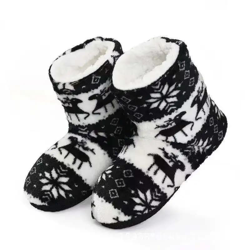 Stivali per adulti autunnali e invernali per uomo e donna, stivali da interno stampati in velluto corallo ispessito di cotone, scarpe da pavimento per yoga