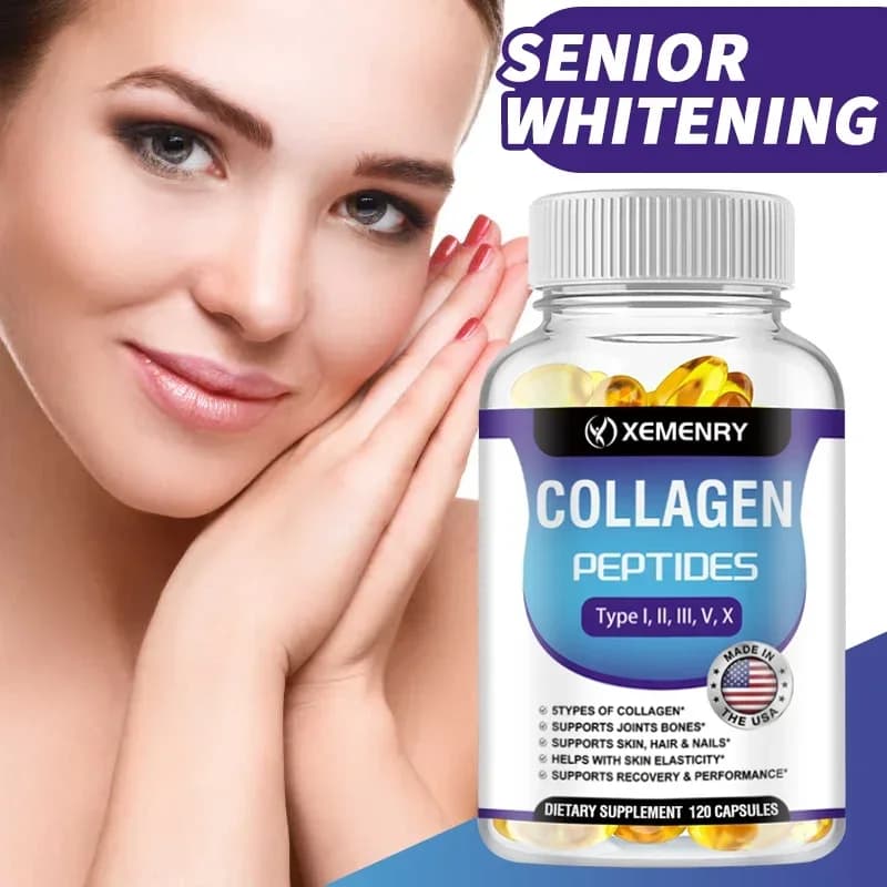 Collagen peptide capsules: increases energy, firms skin, promotes hair, skin, joint health, antioxidant