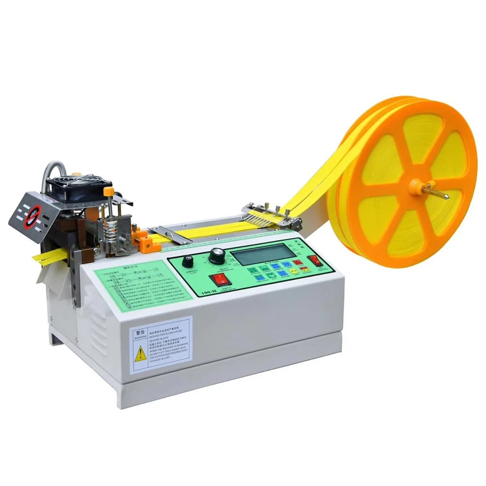 Computer controlled automatic Velcro tape cutting machine, hot knife cold knife programmable cutting machine, suitable for webbi