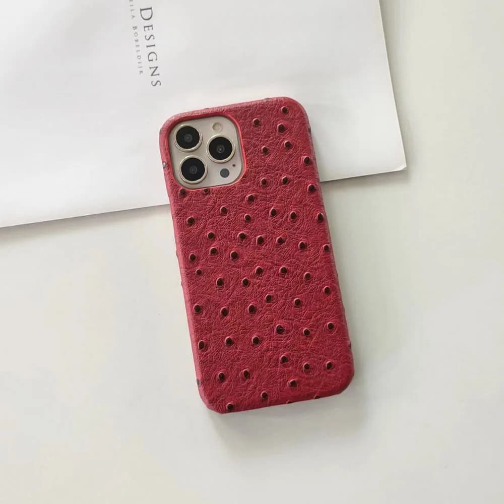 Adatto per iPhone 16e Custodia per telefono con motivo struzzo 15promax Dissipazione del calore 14plus Anti Goccia 13pro Custodia protettiva antiscivolo