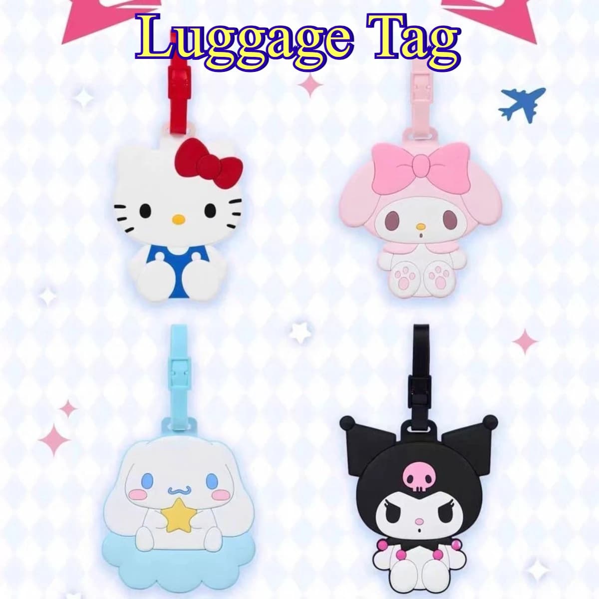 Nuova Etichetta per Bagagli Hello Kitty, Simpatica Etichetta Anime Cartoon Melody, Porta Indirizzo per Valigie, Accessorio Portatile per Bagagli