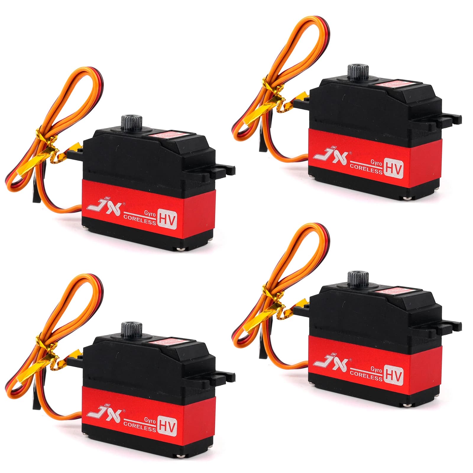 4 Pezzi JX PDI-HV2545MG Servo HV Tail-lock da 4.5kg, Motore Coreless 120 Gradi, Ingranaggi Metallici, Servo Digitale RC da 25g per Elicottero e Modellini Auto