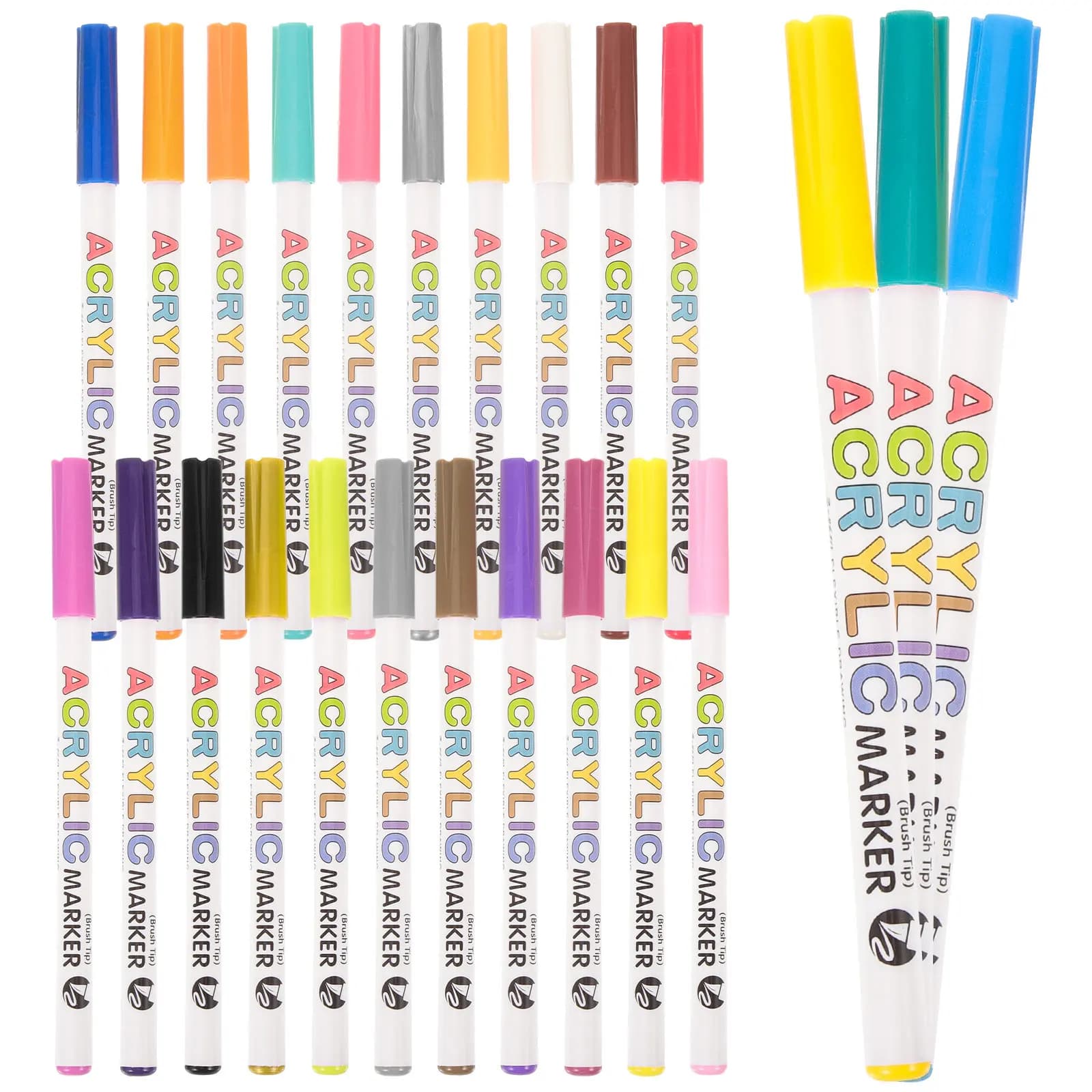 1 Box Paint Markers Acrylic Paint Pens Kit Smooth Writing Flexible Tip for Sketching Doodling Scrapbooking Drawing Art Supplies