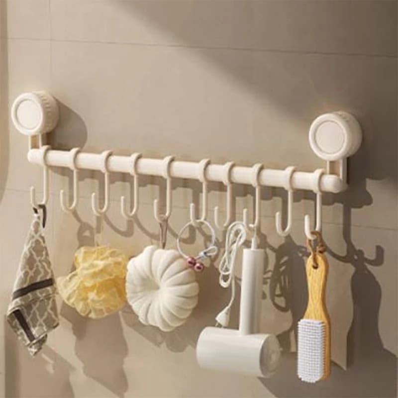 Gancio a ventosa da cucina senza foratura, appendiutensili da parete per cucchiai, pentole, asciugamani, organizer da bagno