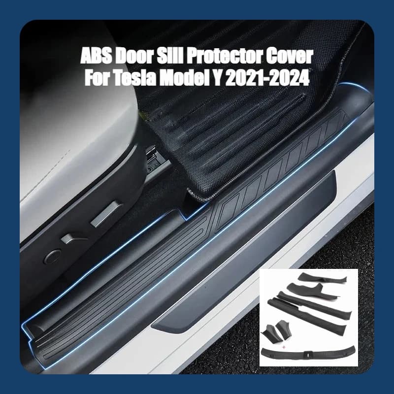 ABS Tesla Protective Cover Door Gripper Model Y 21-24 Tronco Soglia Bar Pedal Welcome Wall decal Lateral TPE Car Mats Accessories