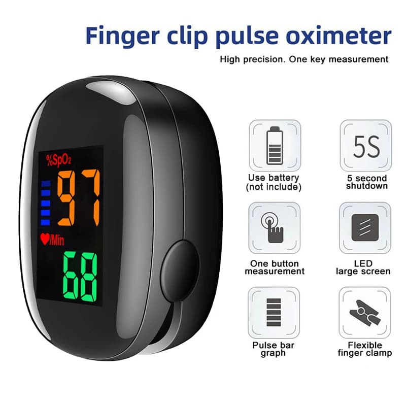 Finger Pulse Oximeter Color OLED Display Oxygen Saturation Meter Protable PR SPO2 Heart Rate Monitor