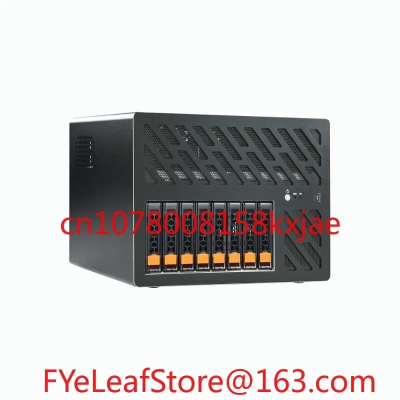 8-Drive Nas chassis with half-height slot, supports ATX main board hot-swappable storage servers