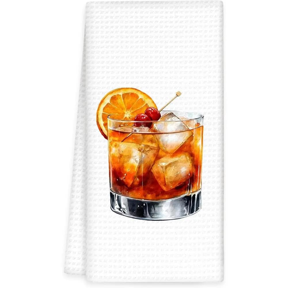 Vintage-Style Whiskey Themed Kitchen Towels, 16x24, Ideal for Whiskey Enthusiasts and Home Bar Decor