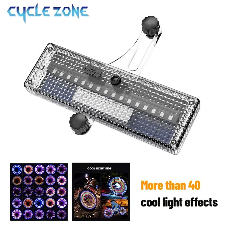 Luci solari per raggi flash per bicicletta Sensore di movimento Luce per ruota per bici MTB Lampada per raggi di avvertimento al neon a LED colorata per ciclismo