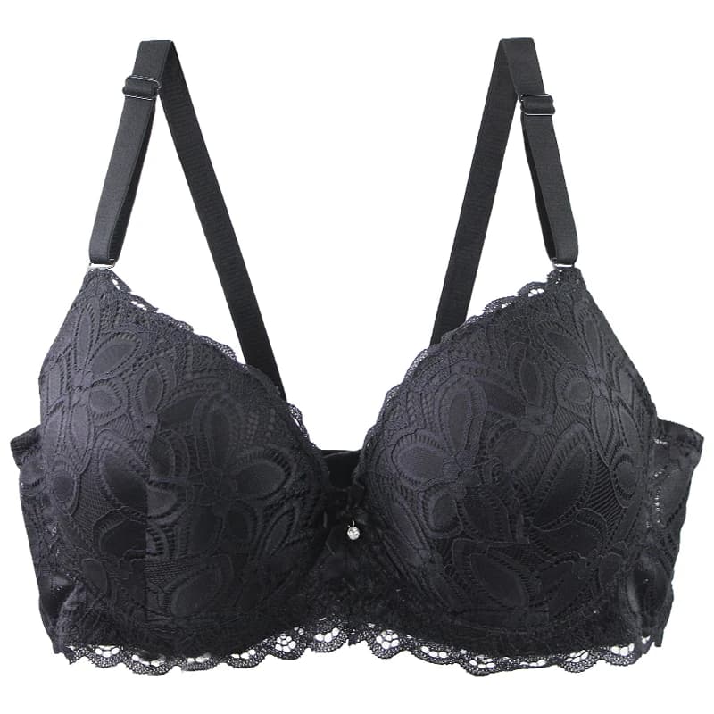 2025 Nuovo sexy pizzo floreale reggiseni push up imbottito fiocco sottile stampo CDE biancheria intima a coppa piena per le donne lingerie taglie forti