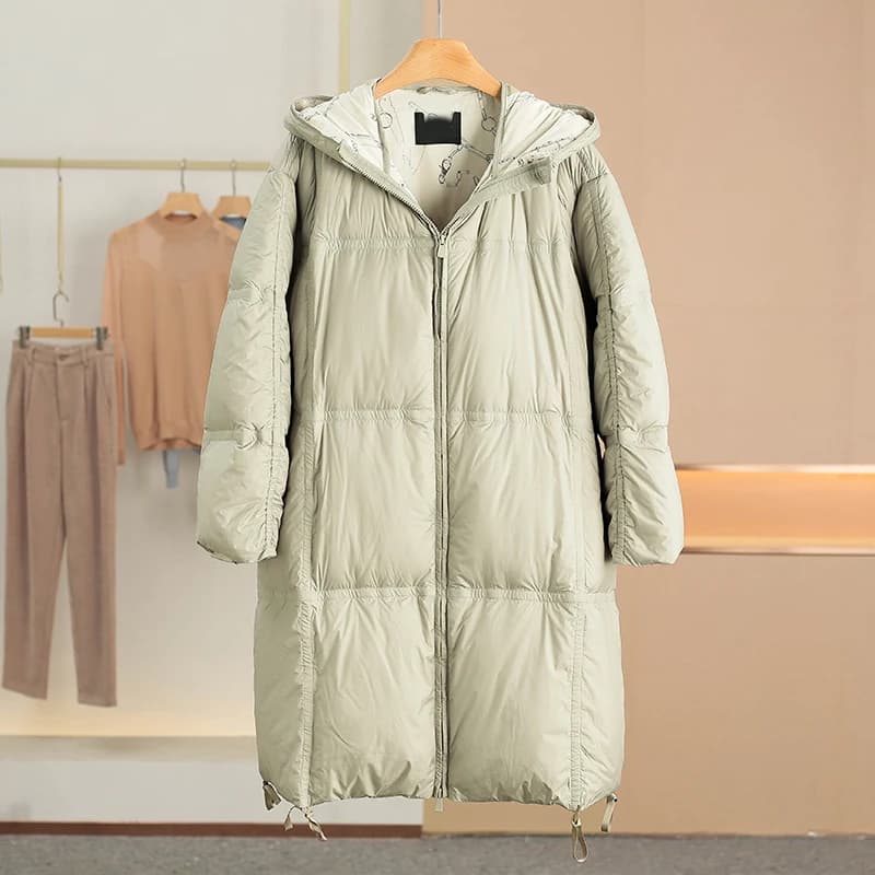 Giacca Imbottita con Cappuccio e Cordoncino, Cappotto Invernale da Donna, Caldo e Imbottito, Maniche Lunghe, Chiusura con Cerniera, Lunghezza Media