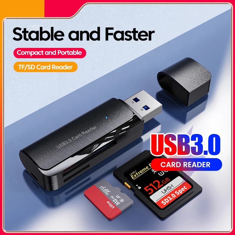 2-in-1 USB3.0 Card Reader USB3.0 To SD TF Memory Card Reader USB Flash Drive Cardreader Adapter For PC Laptops Accessories