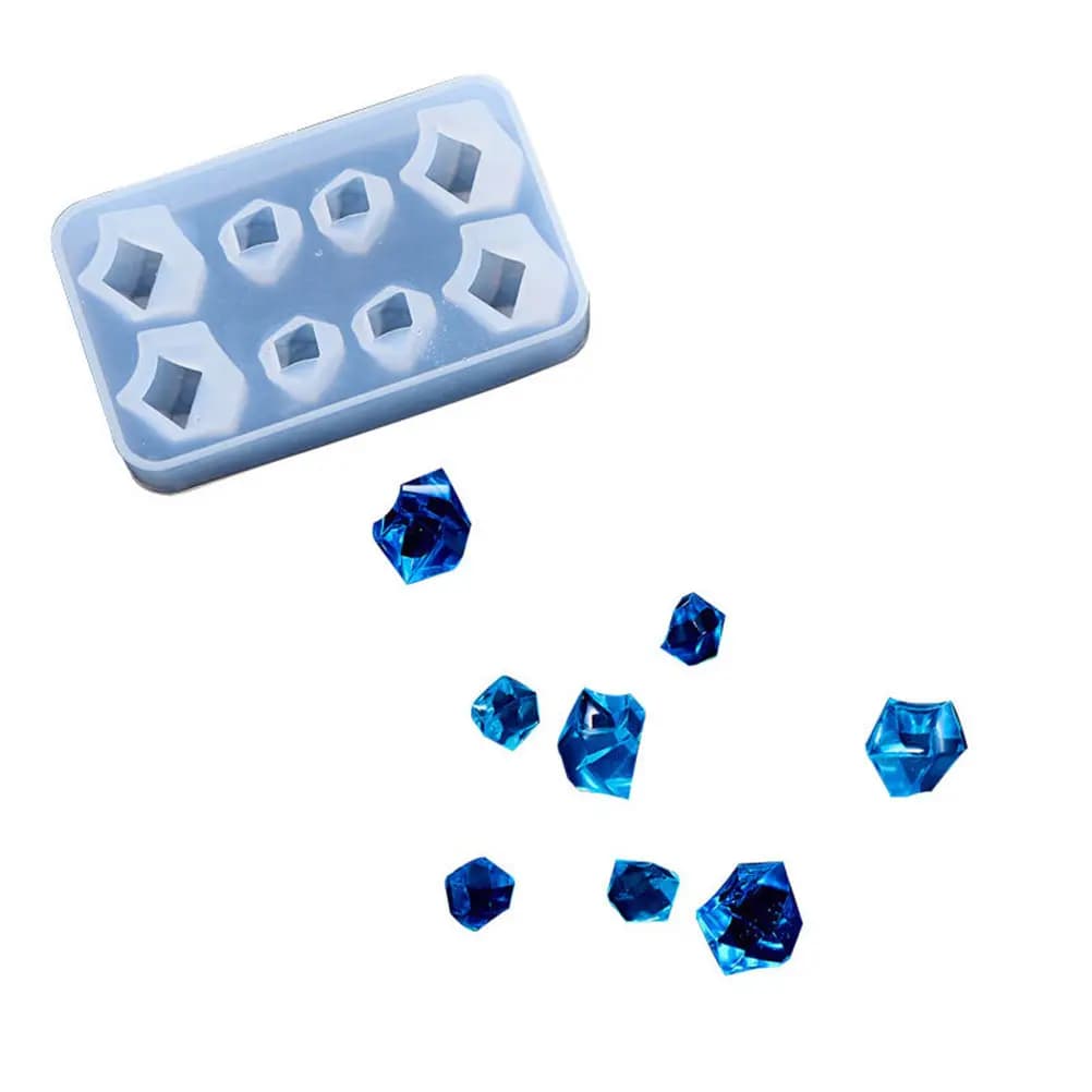 Stampo in Silicone a Goccia di Cristallo per Creazione Fai-da-te di Gioielli, Ciondoli e Charm a Forma di Blocco di Ghiaccio in Resina Epossidica