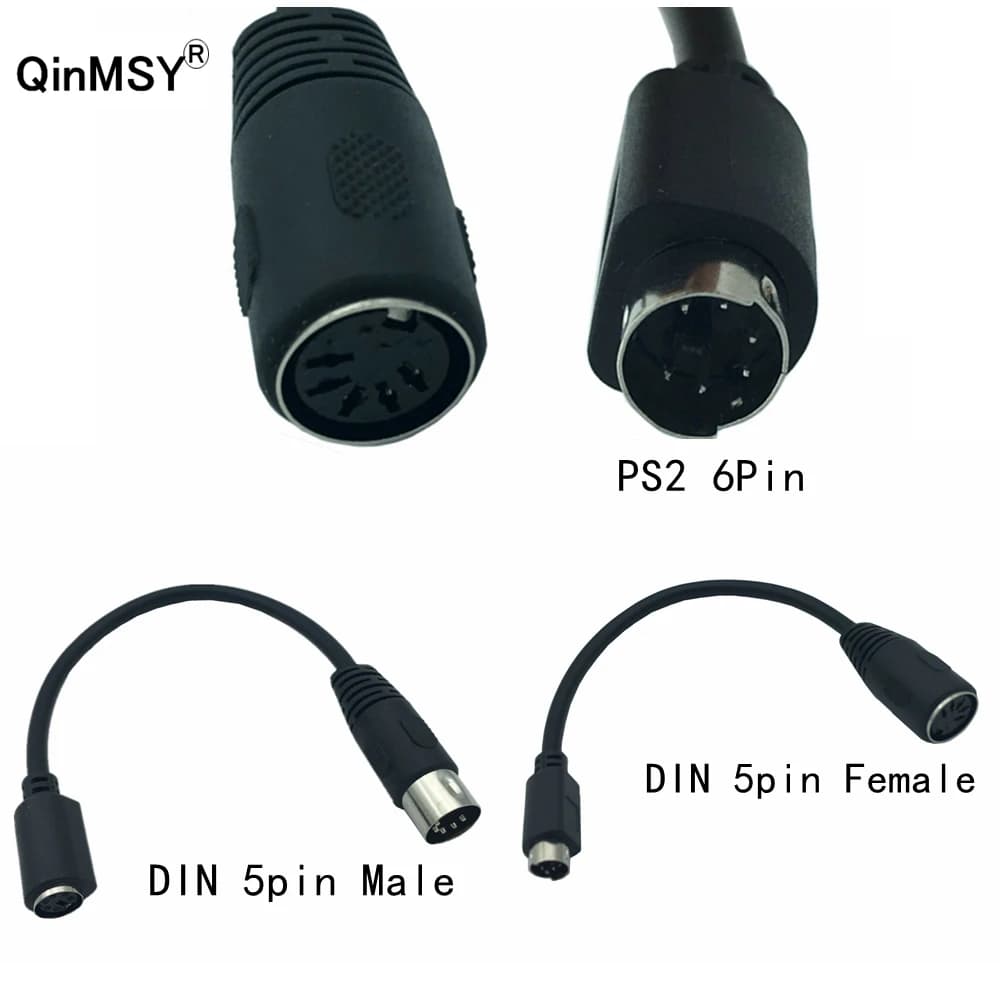 Nuovo cavo PS2 DIN5 maschio a MD6 femmina 0.15m per tastiera Mouse PS2 DIN 5pin femmina a MD6 MIDI 6pin maschio cavo 15cm
