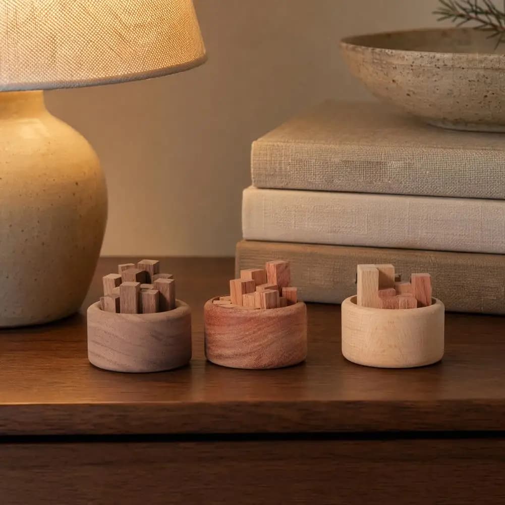 Black Walnut Wood Diffuser Wooden Essential Oil Diffuser Beech Wood Aromatherapy Diffuser Small Round Ultrasonic for Home Office