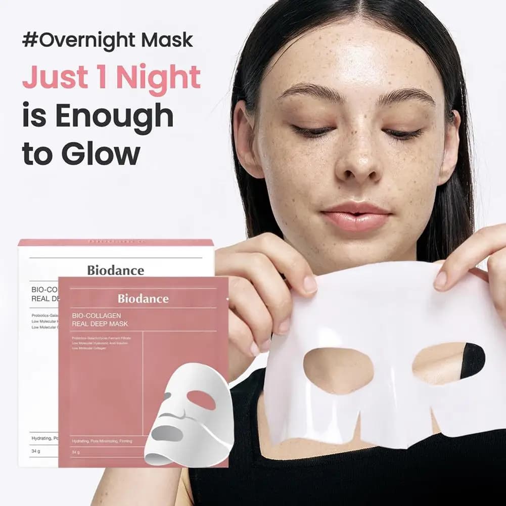 1/4PCS Absorbable Bio-Colagene Real Mask Deep Night Moisturizing Mask Razor Feeding Hydrating Skin Care