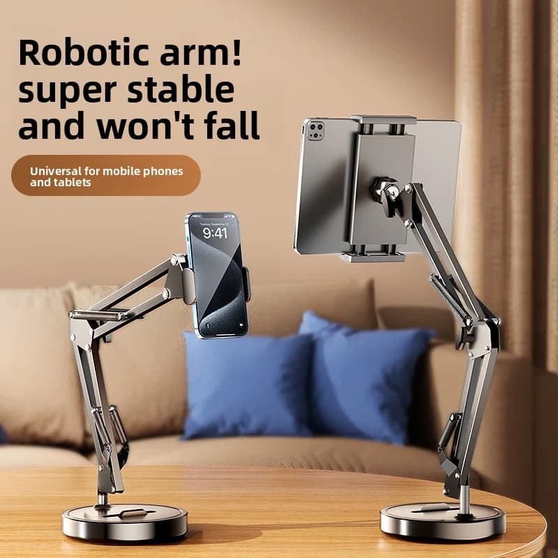 Table Phone Holder, Pivot Support for Tablet, Swivel and Foldable Phone Holder, Portable and Swivel
