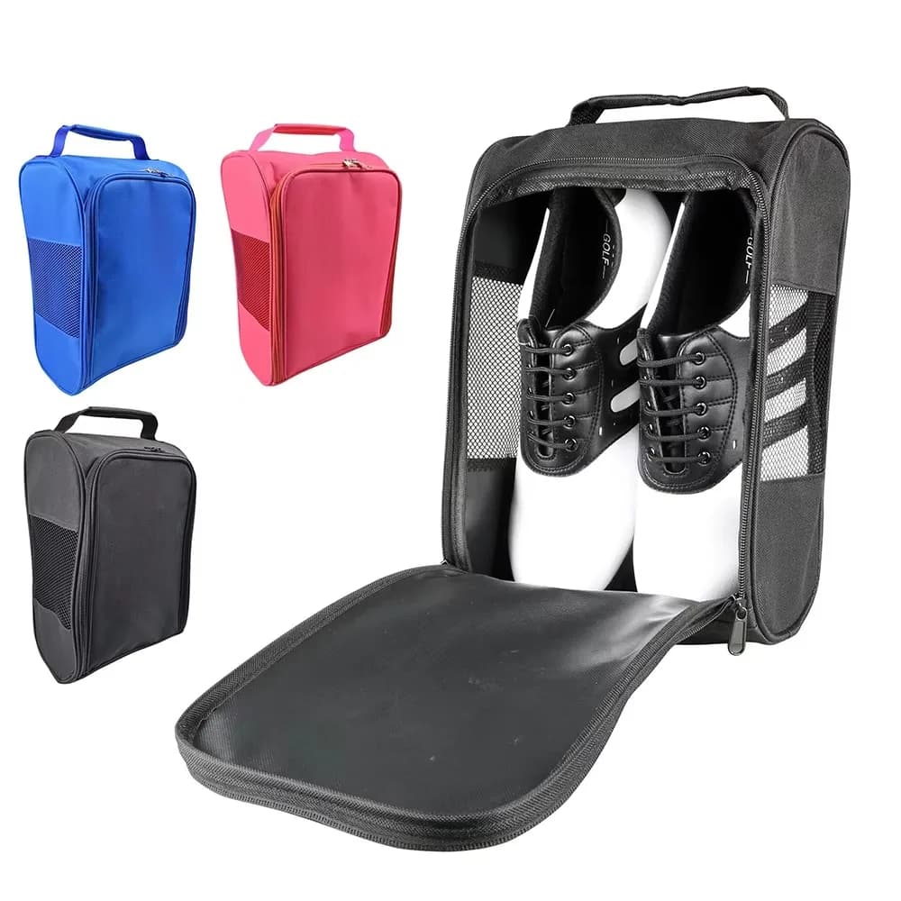 New Hand-Held Shoe Carrier Bag Lightweight Oxford Cloth Shoe Storage Bag Breathable with Zipper Golf Shoe Bag
