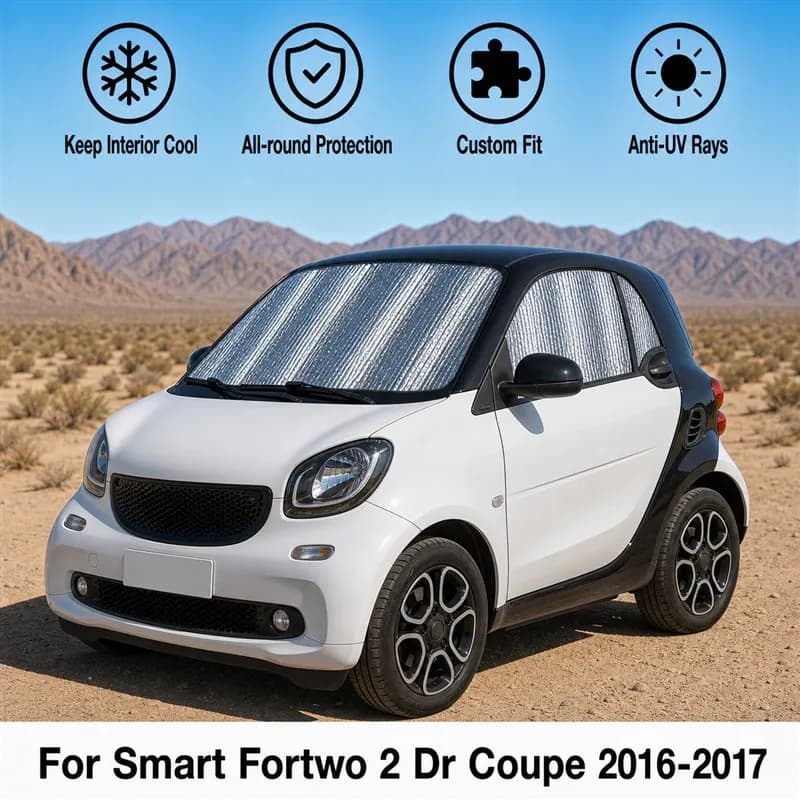 For Smart Fortwo 2 Dr Coupe 2016-2017 Full Set Car Window Sunshades UV Block Privacy Heat Insulated Foldable Car Curtain