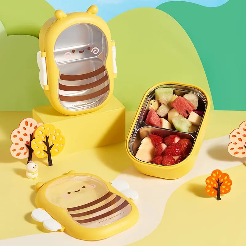 Contenitore per Pranzo in Acciaio Inox di Grado Alimentare, Termico e Sigillato, per Studenti e Adulti, Utensile da Cucina