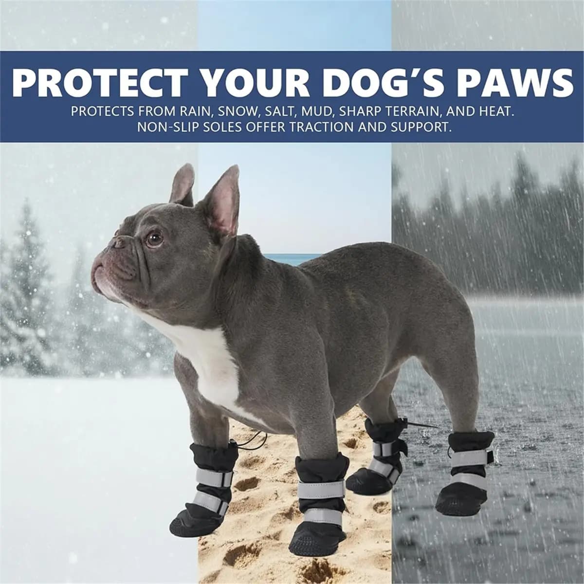 Scarpe Impermeabili per Cani, Stivali Antiscivolo e Traspiranti, Protezioni per Zampe, Scarponi da Escursionismo per Cani 90