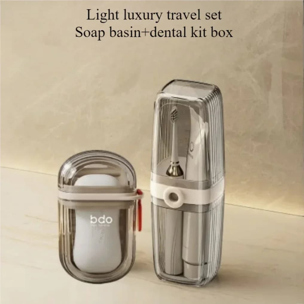 1 set di portasapone da viaggio portatile e set portaspazzolino: plastica resistente, perfetta per il campeggio, accessori da bagno