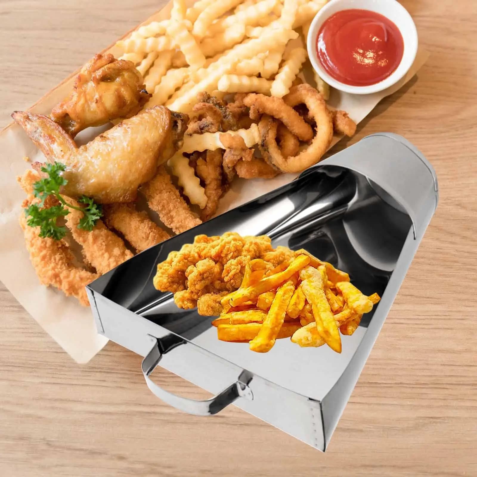 French Fry Scoop Commercial Durable Portable Utility Scoop Popcorn Scoop for Popcorn Chips Food Desserts Dry Goods Coffee Beans