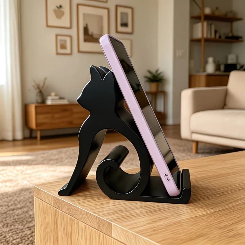 3D Printing Cute Kitten Desktop Lazy Stand All Models Mobile, Tablet Universal Home, Car Multi Functional Support Pendulum