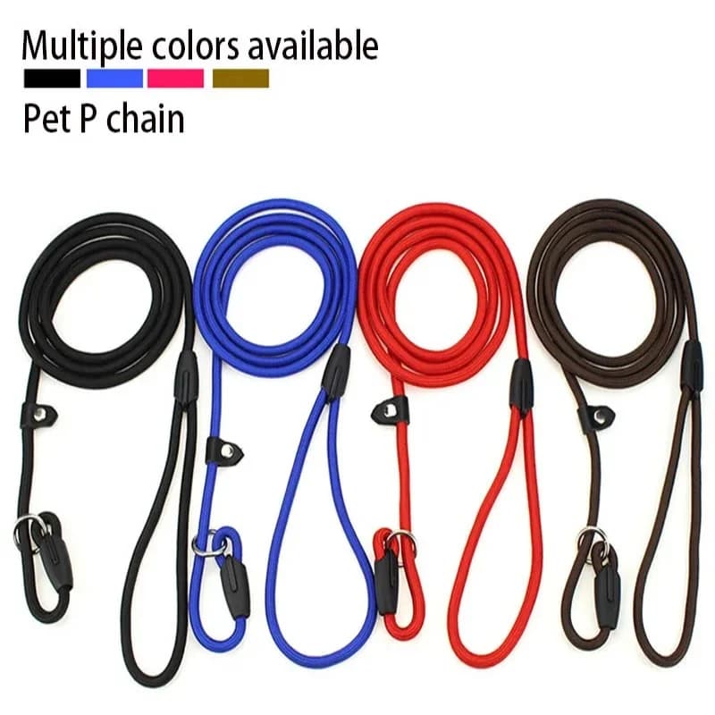 Slip Lead Dog Leash Heavy Duty Nylon P Collar Adjustable No Pull Pet Training Leash for Small Medium Large Dog Walking Obedience