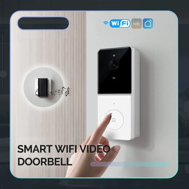 Nuovo MOES Tuya 1080P Sistema Smart Home Videocitofono WiFi Intelligente Wireless con Audio a 2 Vie e Visione Notturna