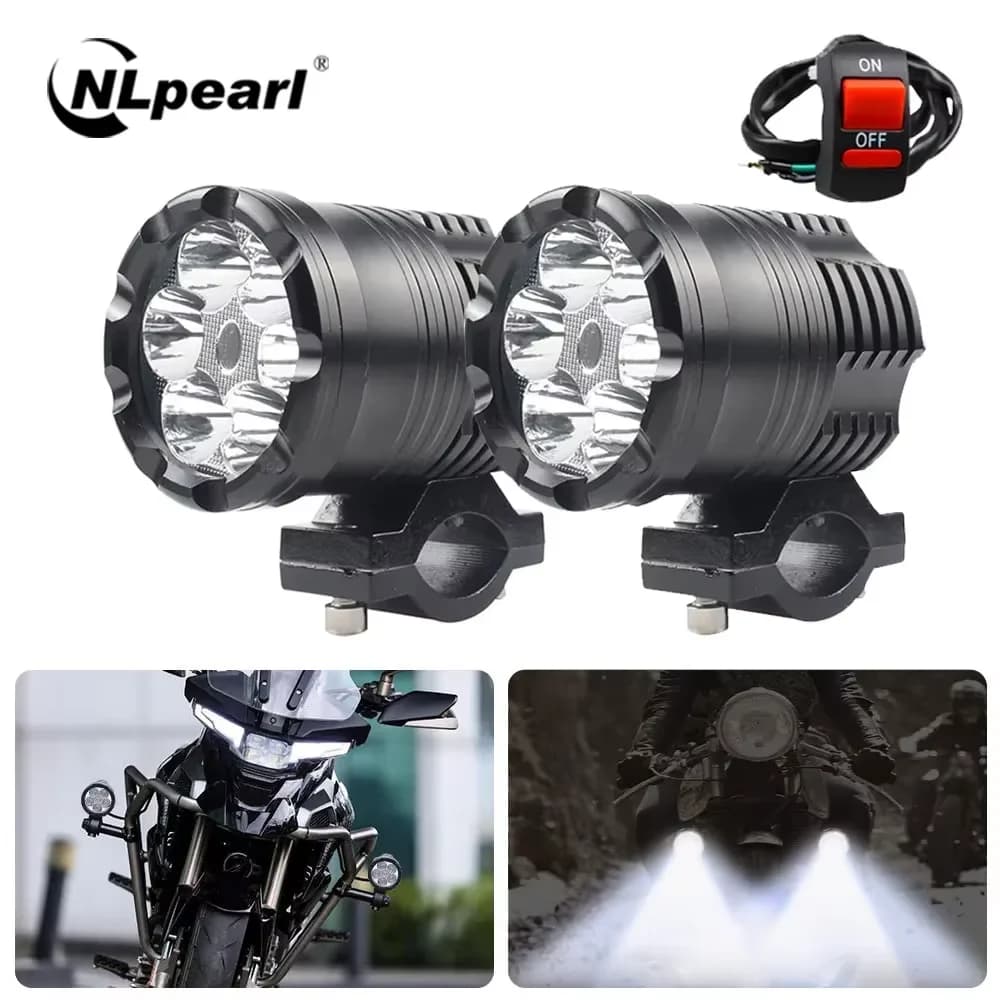 NLpearl 60W LED Faro per moto Faretto ausiliario universale per moto 12V 24V Lampade per auto aggiuntive per moto