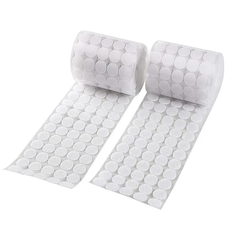 10/15/20/25mm Self Adhesive Fastener Tape Dots White Black Hook Loop Sticker Round Strong Klittenbandsluiting Tap 100Pairs