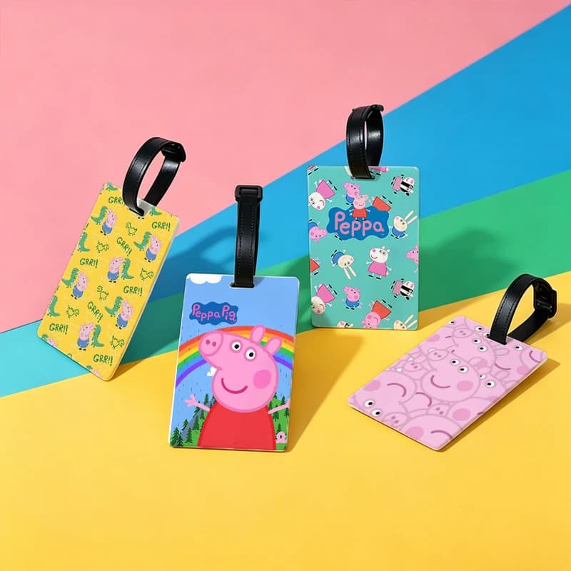 Peppa Pigs Luggage Tag Women Men Travel Accessories Suitcase ID Addres Holder Baggage Boarding Tag Portable Label Card Holders