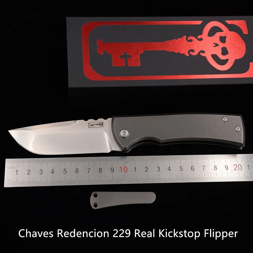 JUFULE Real Kickstop Ultramar Redencion 229 cuscinetto in ceramica Titanium Mark M390 Survival EDC Tool Camp Hunt coltello pieghevole all'aperto