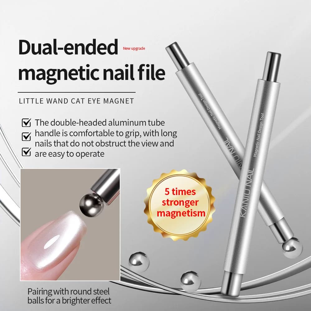 1/2 pcs double head cat eye circular magnet beads cylindrical tool for nail art for nail polish UV gel/LED manicure design magic wand