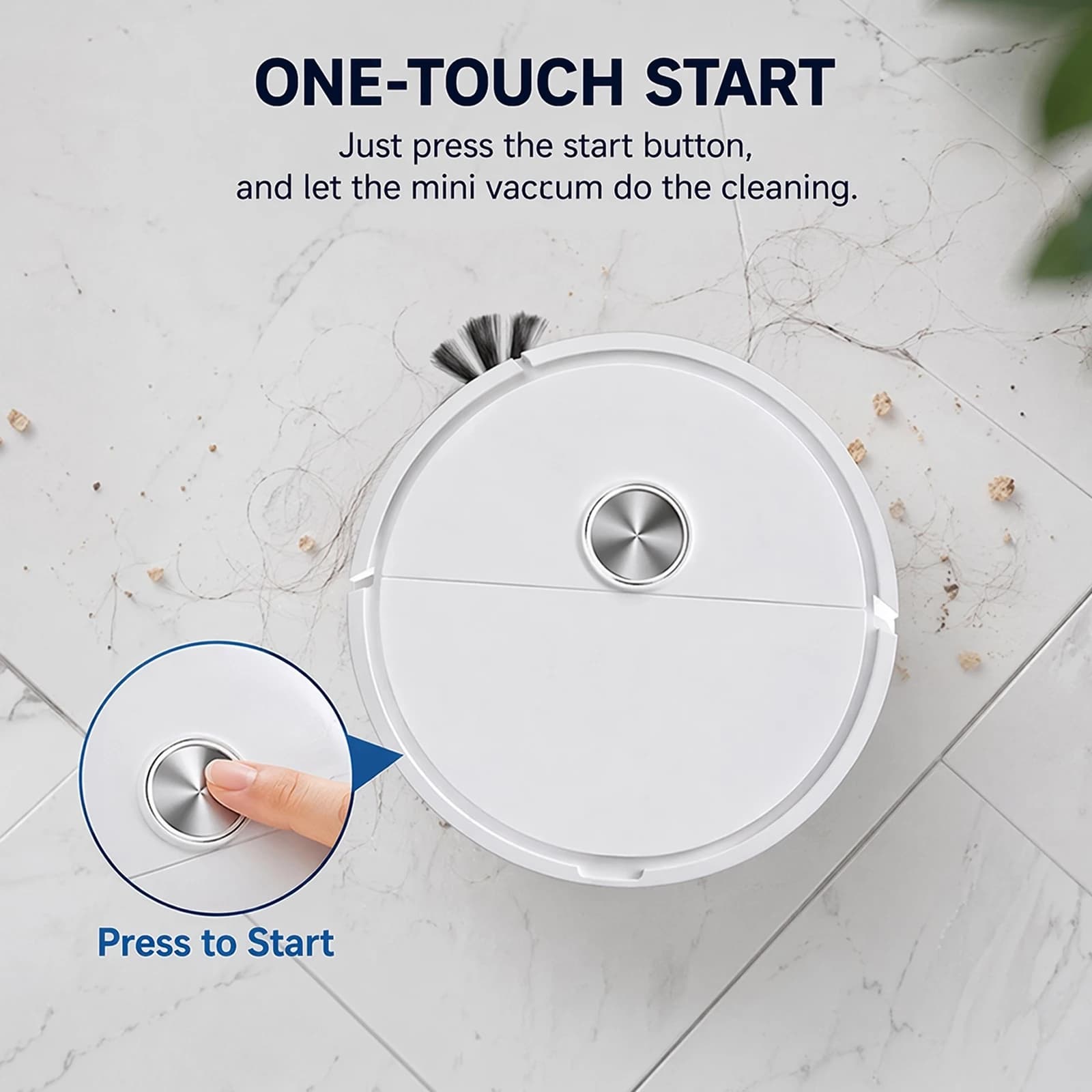 3 In 1 Intelligent Cleaning Robot Easy To Use Mini Robots Vacuum Cleaner Compact Car Robot Vacuum for Pet Hair&Hard Floor&Carpet