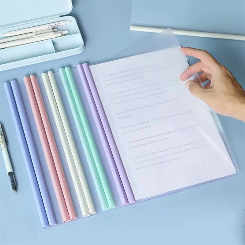 10 pezzi di documenti trasparenti per file addensare asta di tiro cartella A4 carta di prova borsa di immagazzinaggio clip cartella per ufficio organizzatore forniture per ufficio
